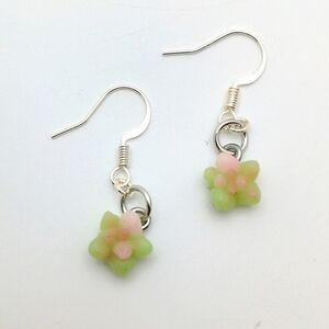 Dainty Silver Succulent Charm Earrings - Garden Gift
